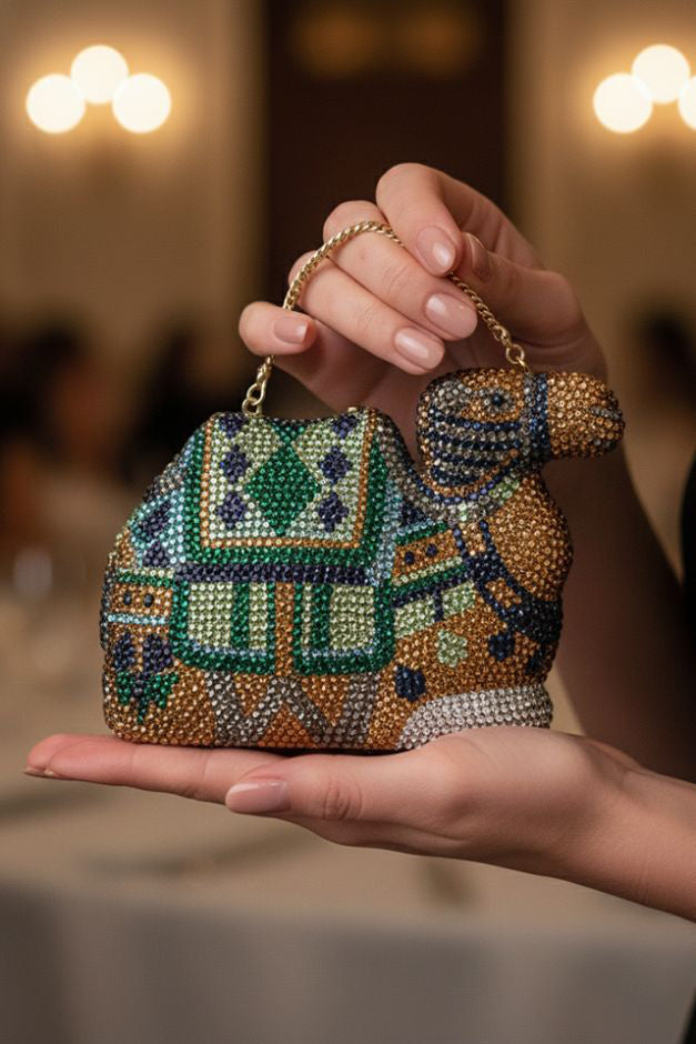 Clutch Cristal Camel