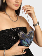 Clutch Cristal Morpho Azul/Preto