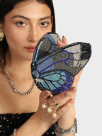 Clutch Cristal Morpho Azul/Preto