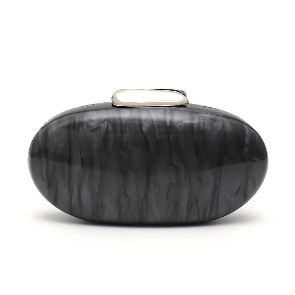 Sc marca de luxo elegante acrílico ímã fechamento embreagem bolsa em forma oval se encaixa celular design chique noiva bolsa casamento festa