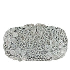 Boutique de fgg champanhe feminino flor bolsa de noite saco nupcial casamento strass bolsas festa jantar formal saco embreagem