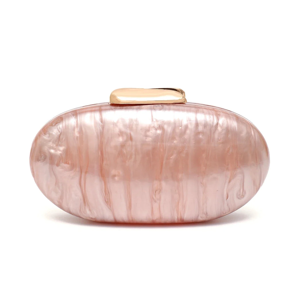Sc marca de luxo elegante acrílico ímã fechamento embreagem bolsa em forma oval se encaixa celular design chique noiva bolsa casamento festa