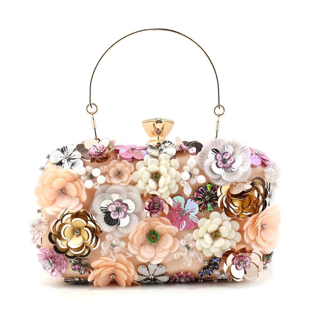 Moda feminina sacos flor diamantes bordado pequena embreagem de luxo senhora bolsas sacos noite nova chegada corrente bolsa ombro