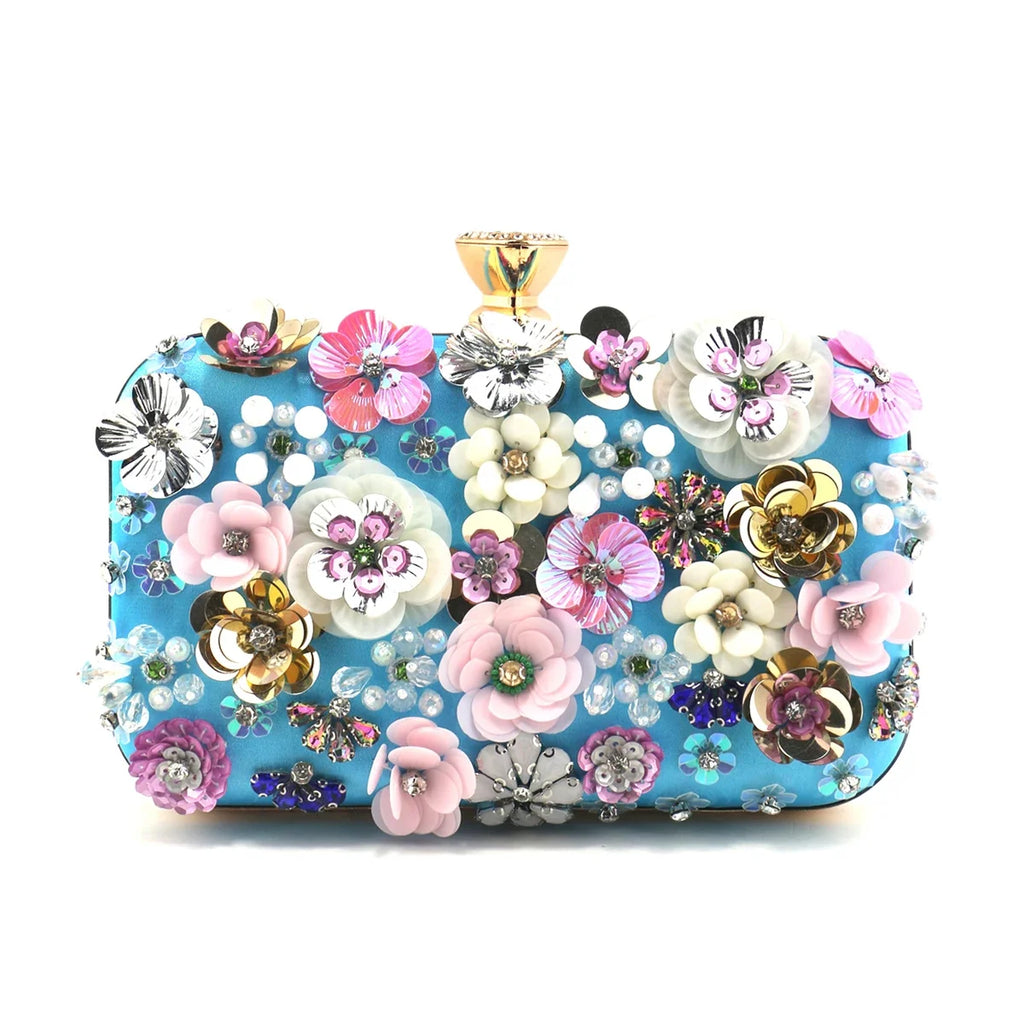 Moda feminina sacos flor diamantes bordado pequena embreagem de luxo senhora bolsas sacos noite nova chegada corrente bolsa ombro