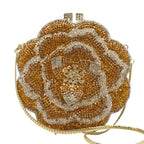 Alta qualidade presente do dia das mães 3d flor rosa strass diamante saco meninas e mulher saco de noite de casamento